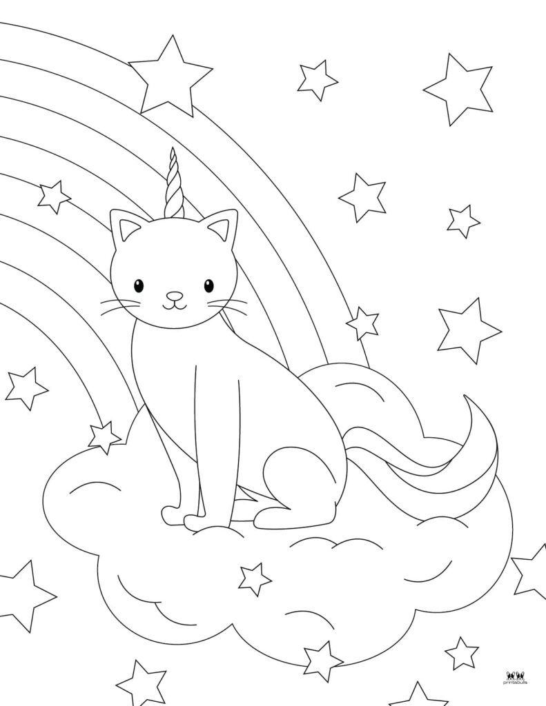 Unicorn cat caticorn coloring pages