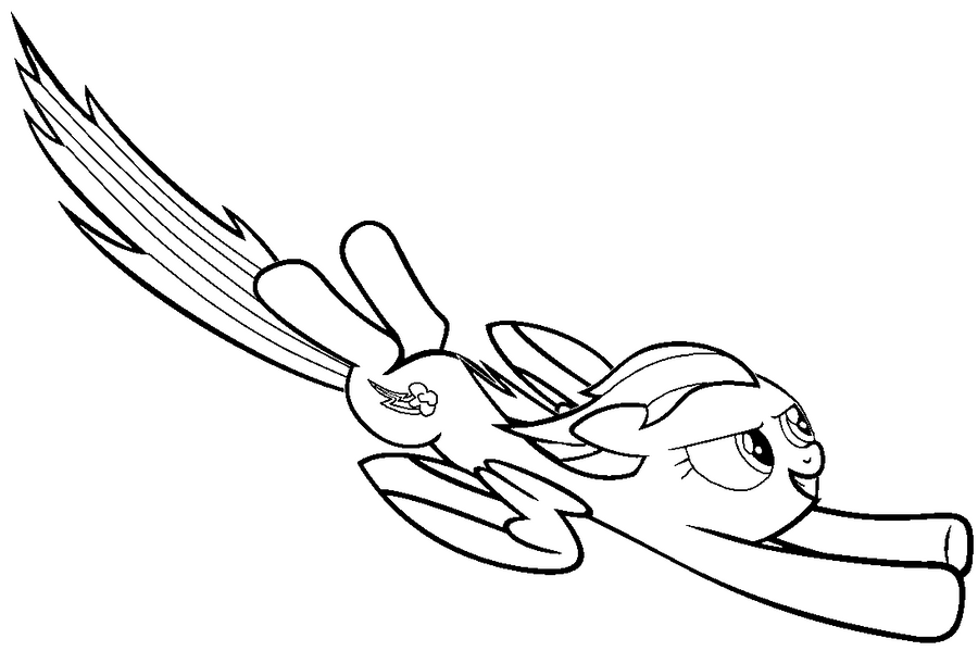 Rainbow dash flying colouring page by amandagoldheart on