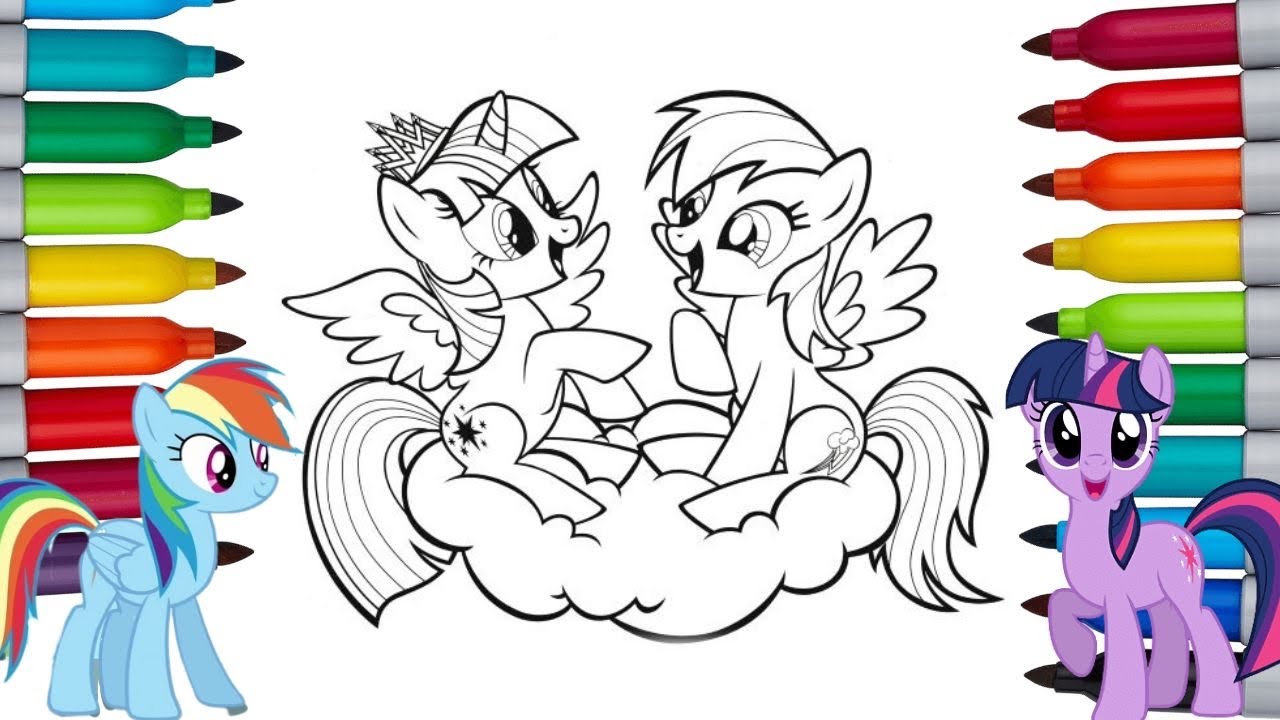 My little pony rainbow dash twilight sparkle coloring pages