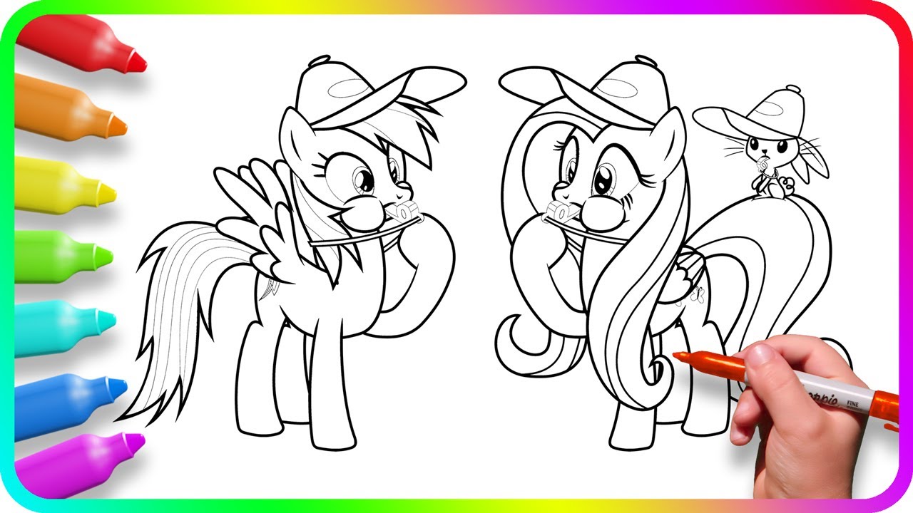 Coloring pages y little pony how to draw rainbow dash and fluttershy easy drawing tutorial art