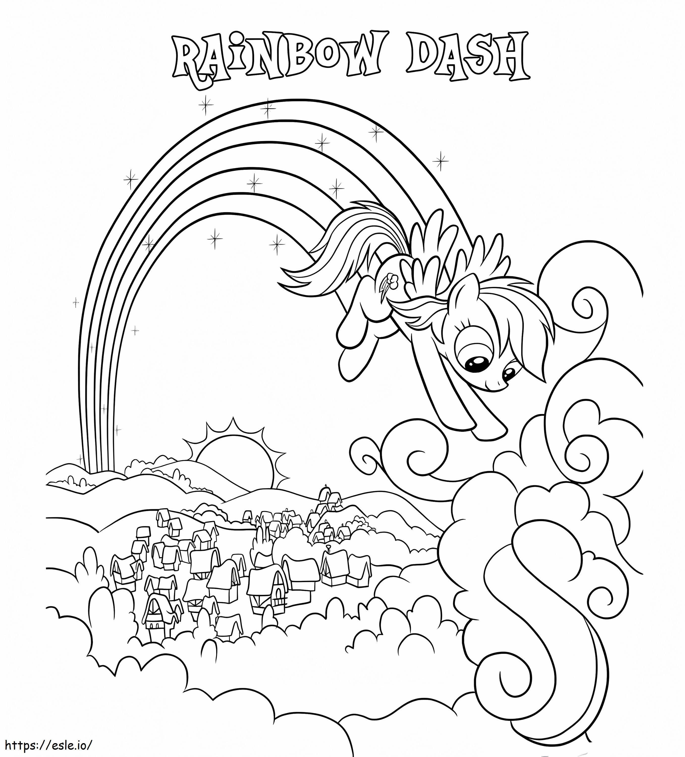 Magical rainbow dash coloring page