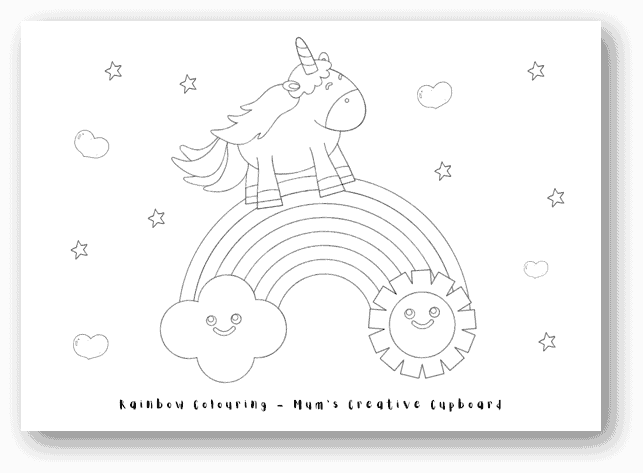 Printable rainbow coloring pages for kids