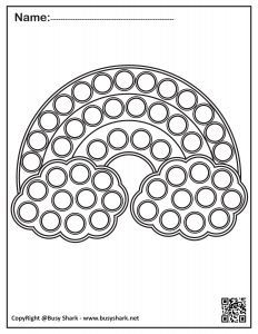 Rainbow with clouds pop it coloring page