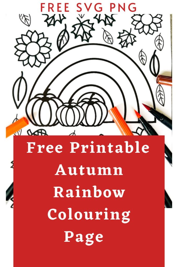 Autumn rainbow coloring page