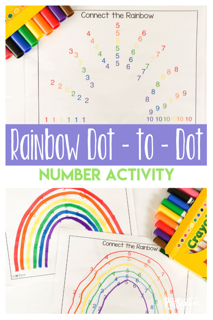 Ð printable rainbow connect the dots preschool number activity