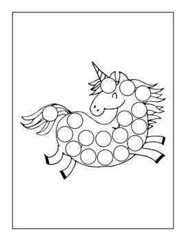 Unicorn dot marker coloring pages vol by emiliafr tpt