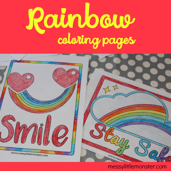 Rainbow coloring pages â messy little monster shop
