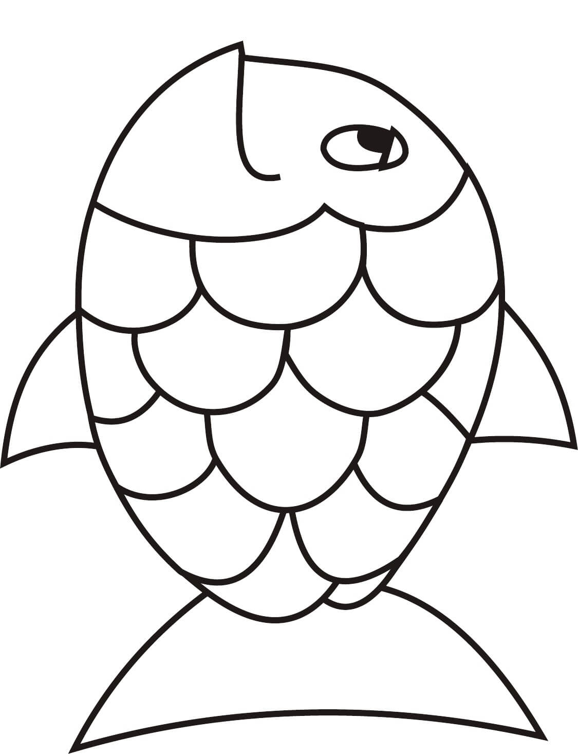 Nice rainbow fish coloring page