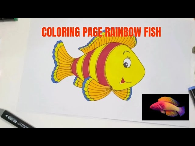 Coloring page rainbow fish coloring for relaxation