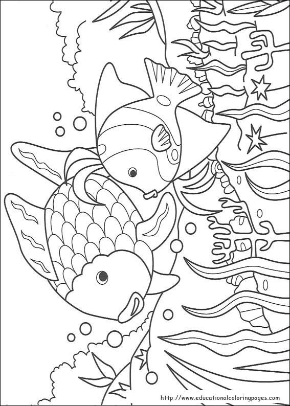 Rainbow fish coloring pages free for kids