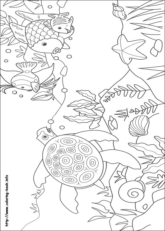 Rainbow fish coloring picture