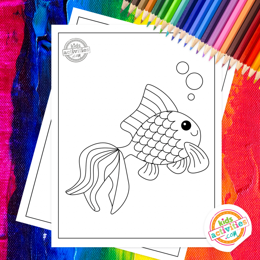 Download these free rainbow fish coloring pages for kids