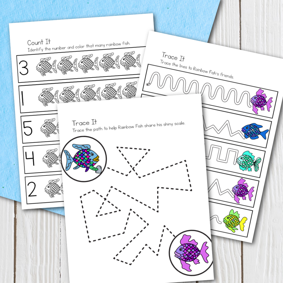Rainbow fish book printables homeschool preschool
