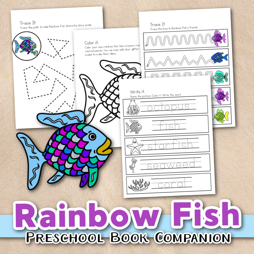 Rainbow fish book printables homeschool preschool