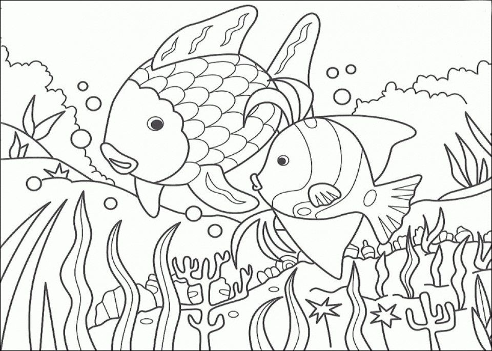 Get this printable rainbow fish coloring sheets for kids dco