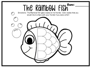 The rainbow fish marcus pfister worksheet by awe