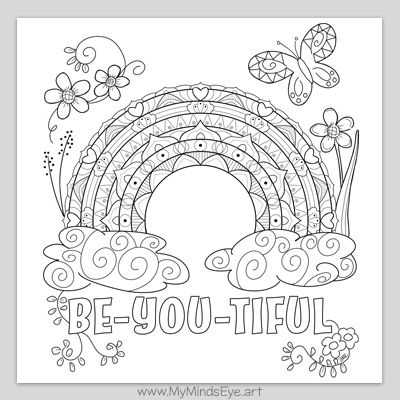 Rainbow coloring page c