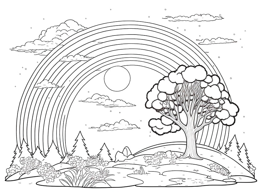 Rainbow coloring pages