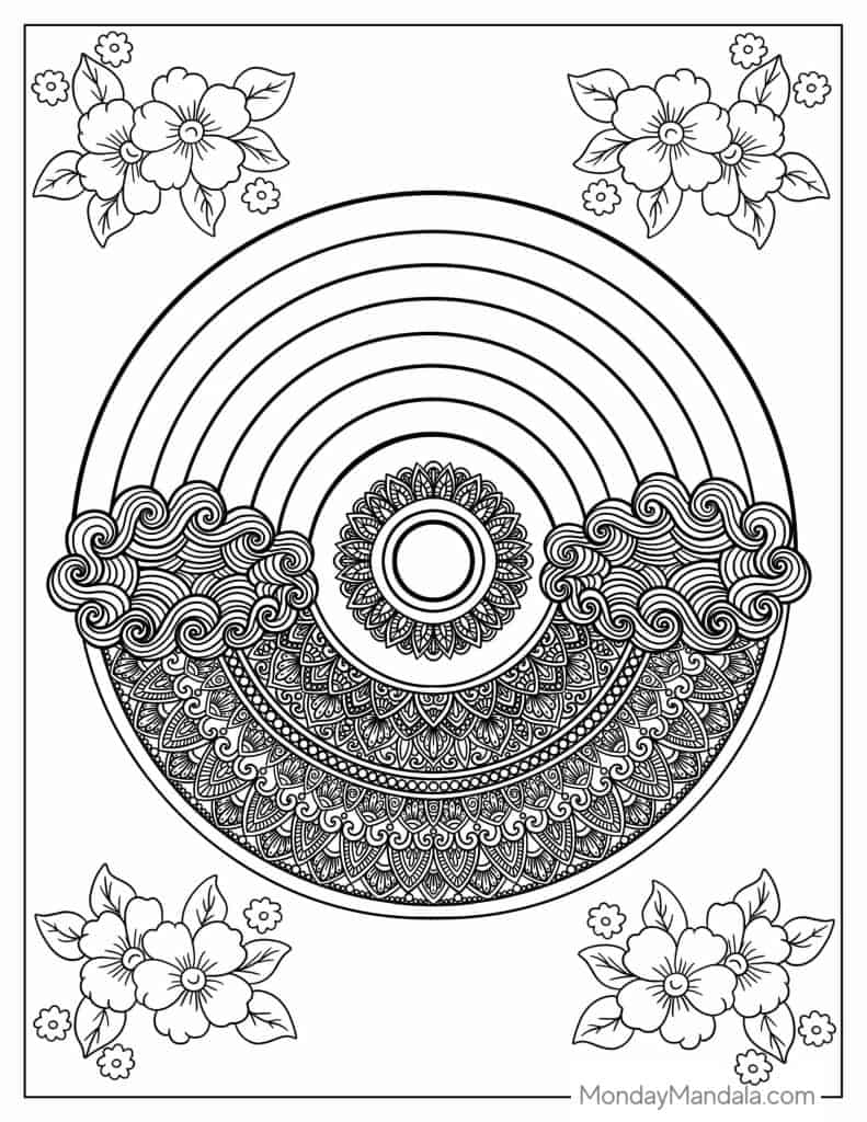 Rainbow coloring pages free pdf printables