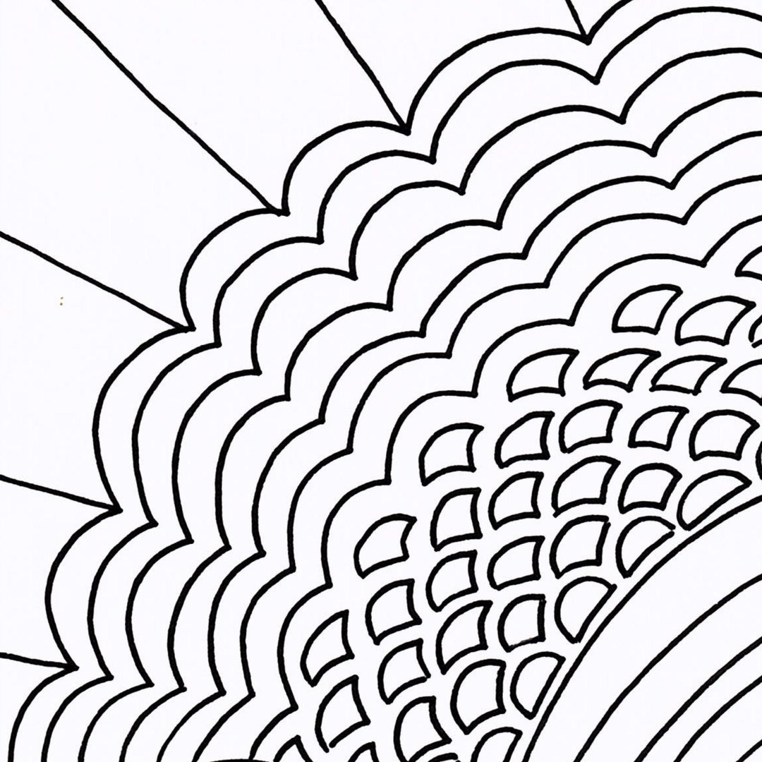 Rainbows adult coloring page rainbow mega abstract coloring page with waterfall and trippy vibes