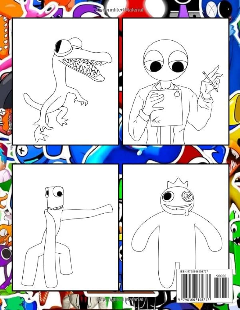 Rainbow friends coloring book amazing coloring book for kids fans with fun coloring pages with all characters great gift item for kids a whiteside james books