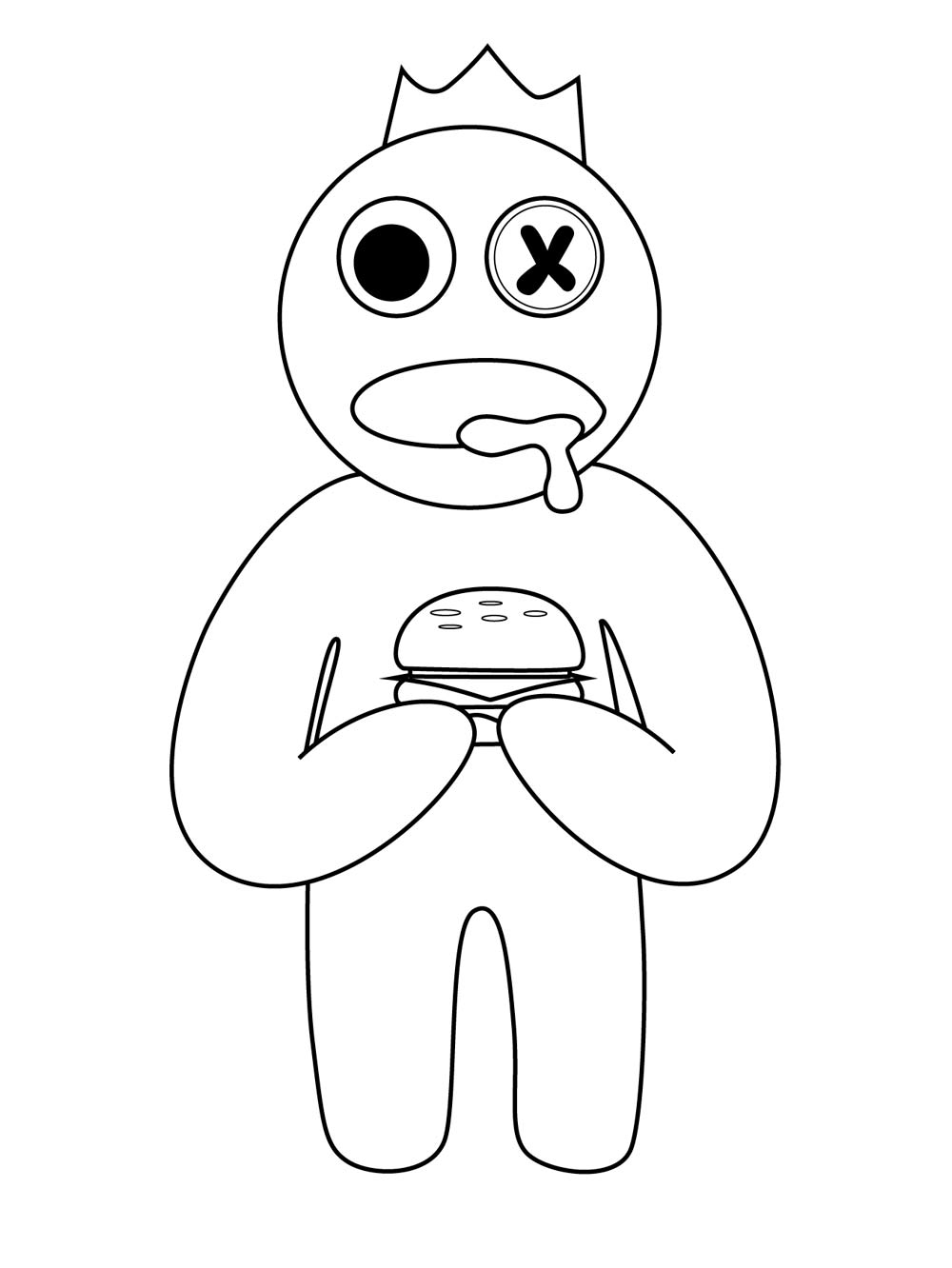 Blue rainbow friends coloring pages
