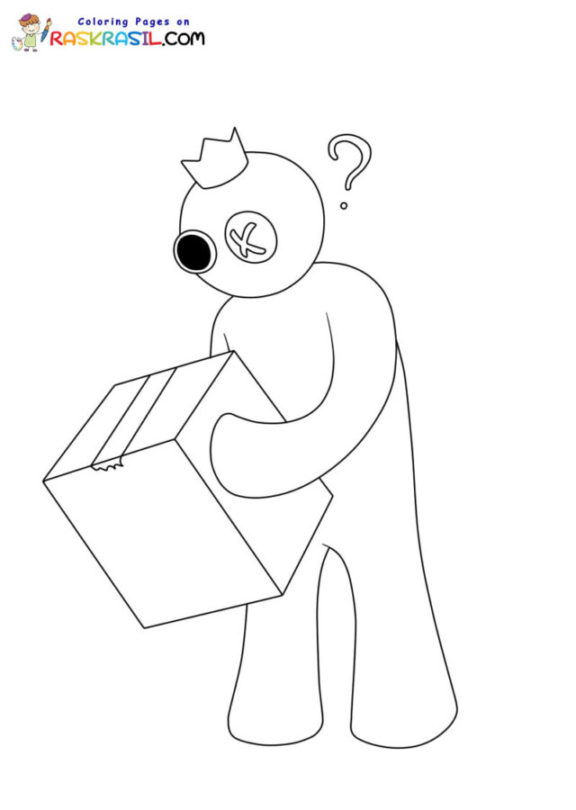 Blue rainbow friends coloring pages