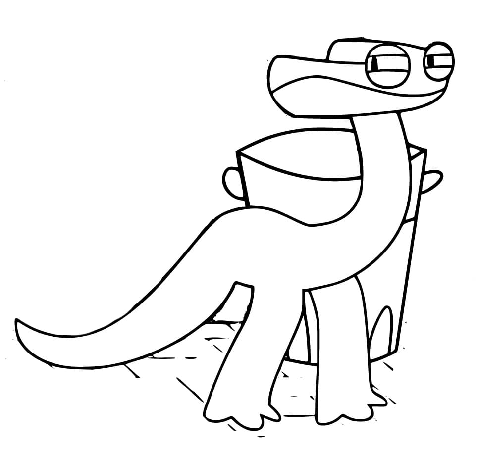 Free blue rainbow friend coloring page