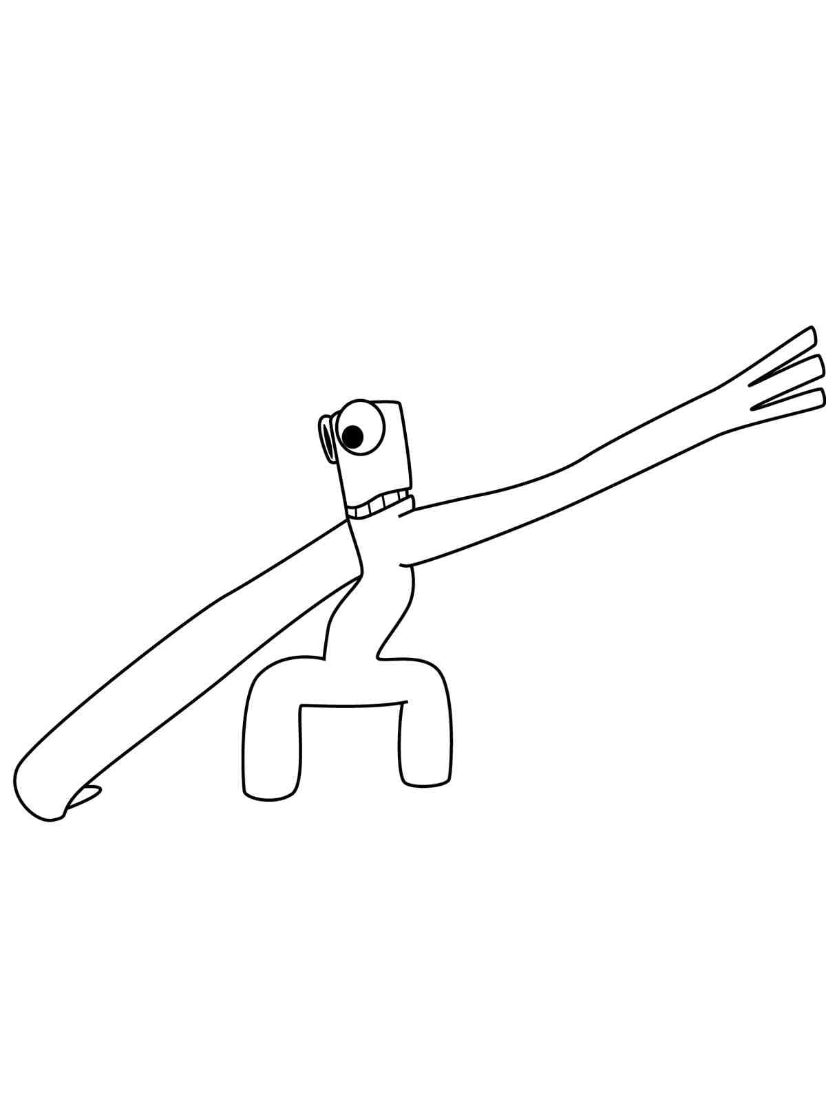 Free cyan rainbow friends coloring page