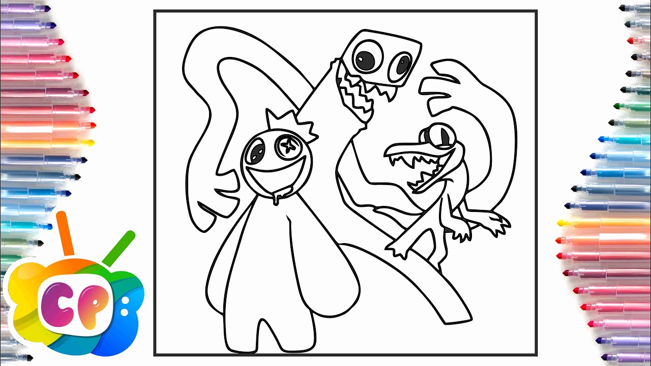Roblox rainbow friends coloring pagesroblox rainbow friends all five cartoon