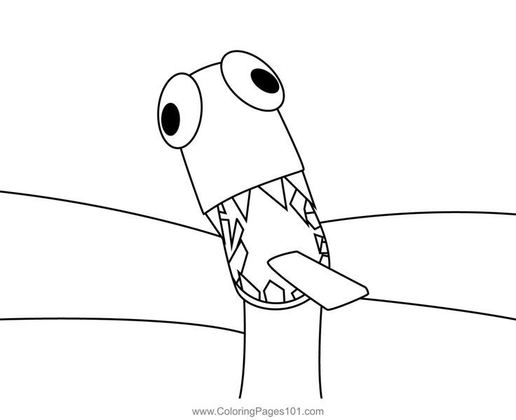 Green attacking rainbow friends roblox coloring page coloring pages coloring pages for kids printable coloring pages