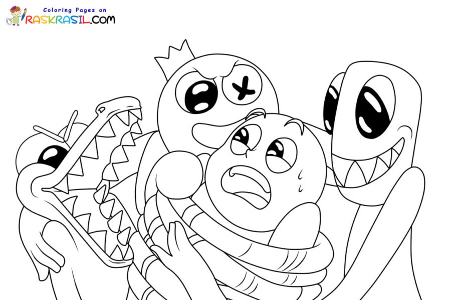 Rainbow friends coloring pages