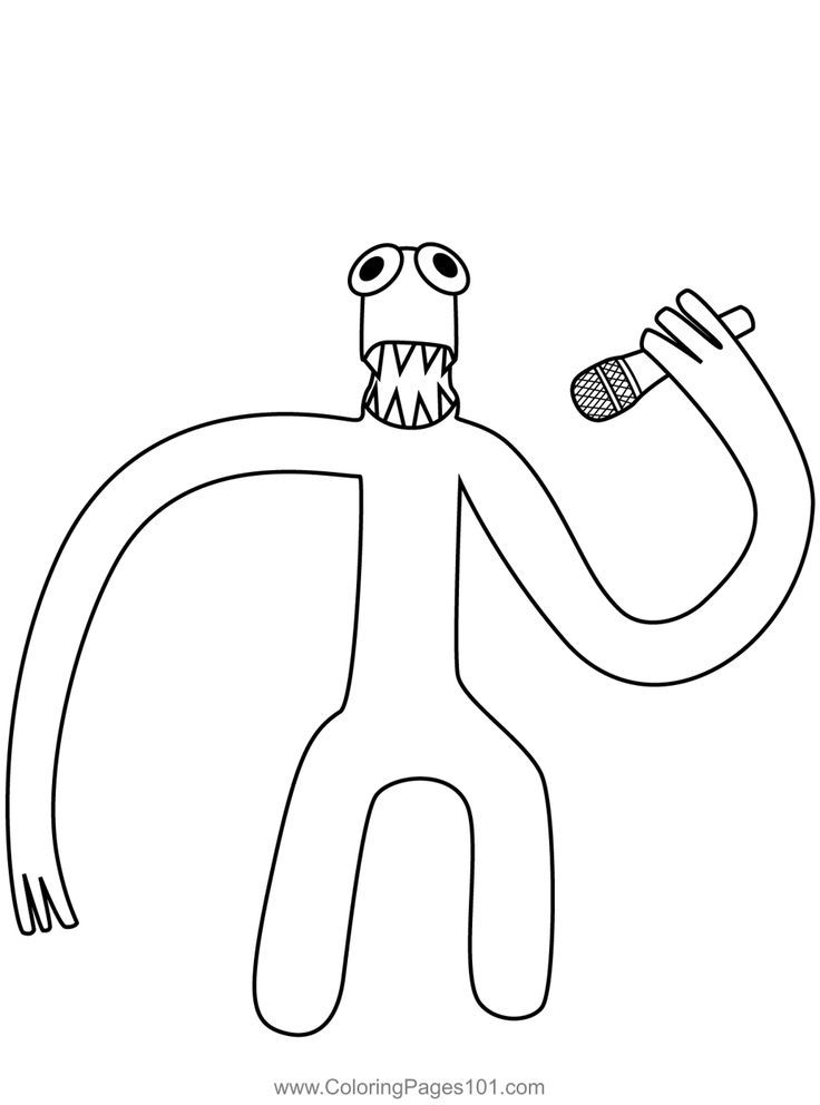 Green singing rainbow friends roblox coloring page coloring pages for kids coloring pages blue drawings