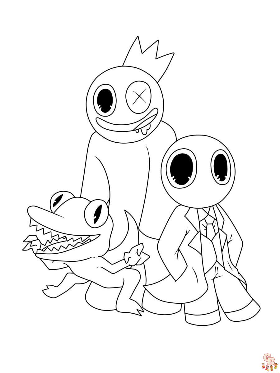 Rainbow friends coloring pages