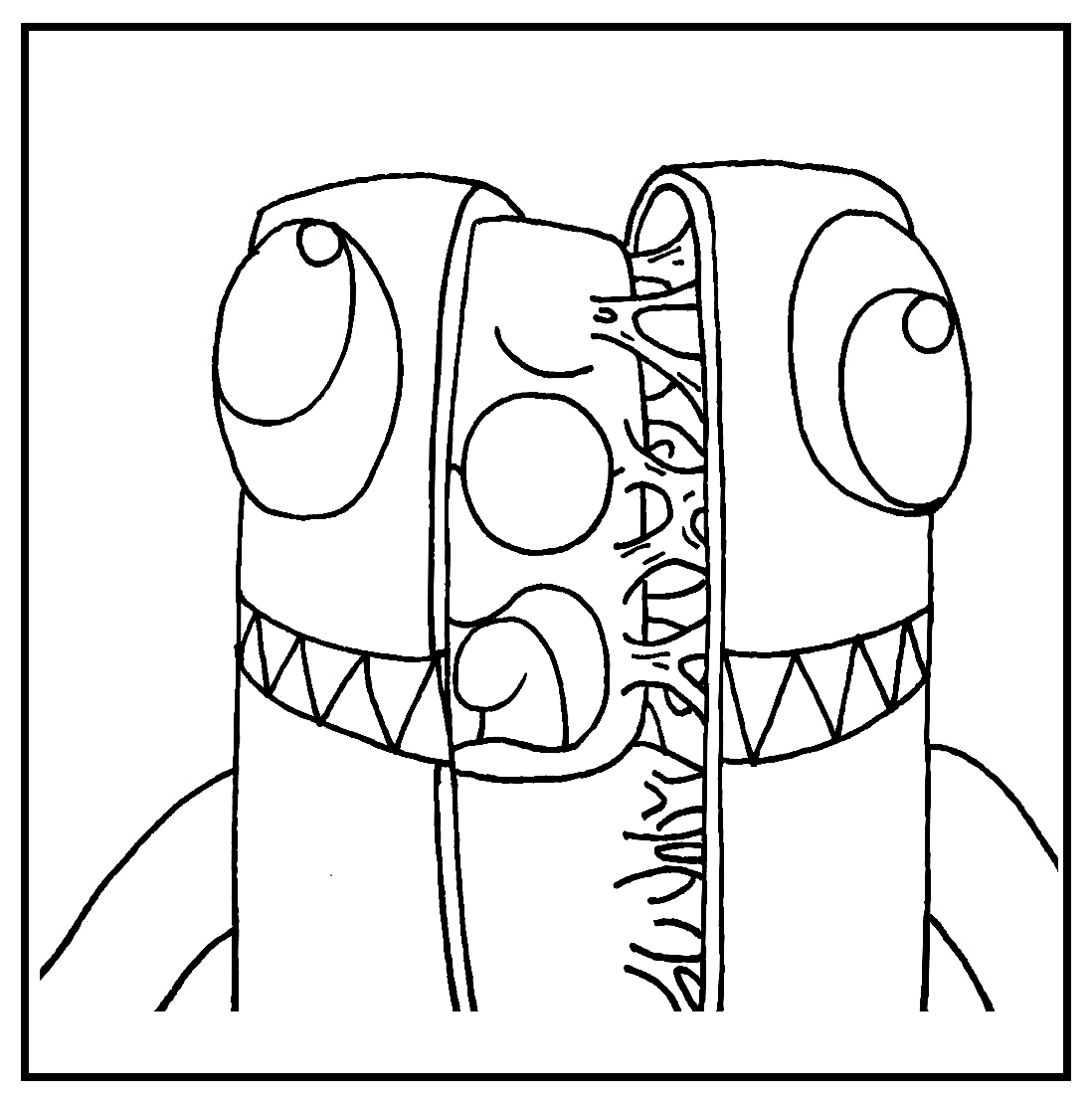 Rainbow friends green roblox coloring page