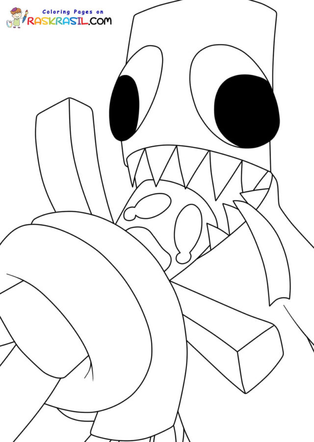 Green rainbow friends coloring pages