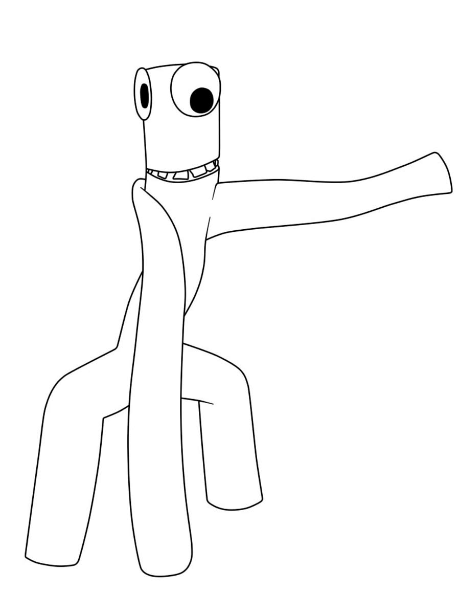 Green rainbow friends coloring pages