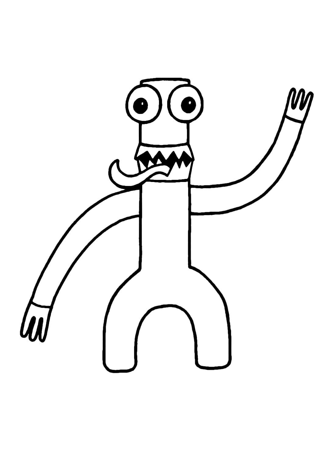 Free green rainbow friend coloring page