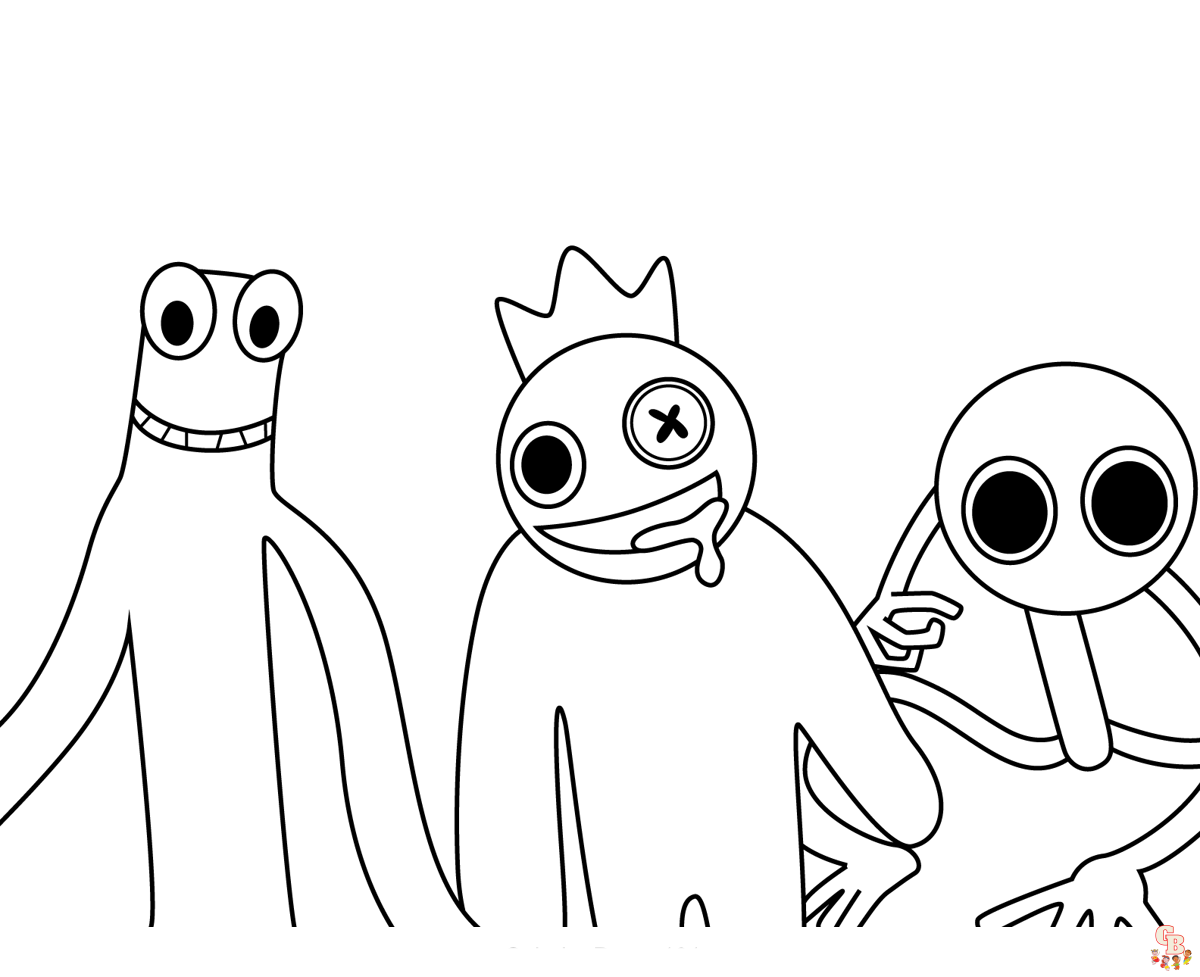 Rainbow friends coloring pages