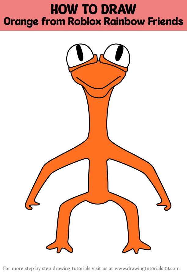 How to draw orange from roblox rainbow friends roblox step by step