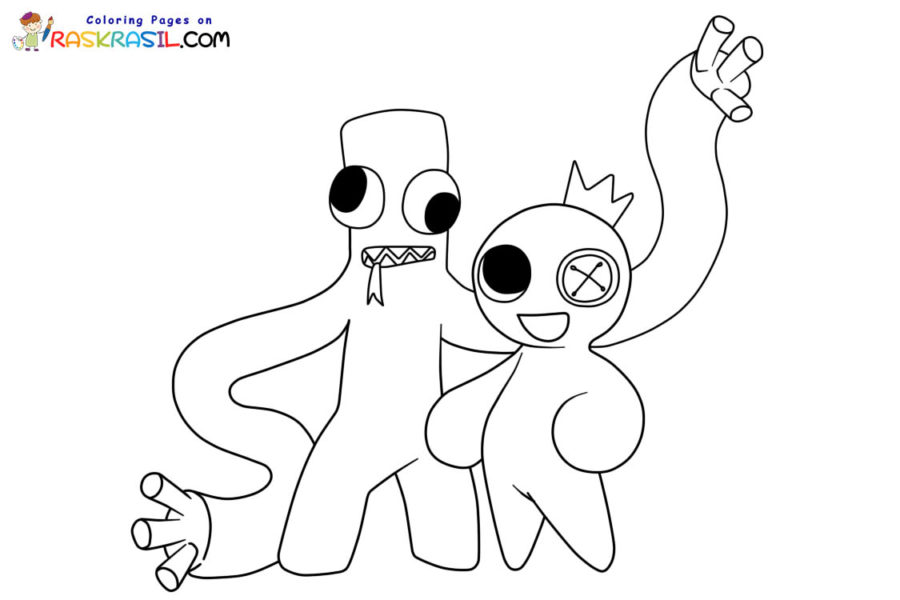 Rainbow friends coloring pages