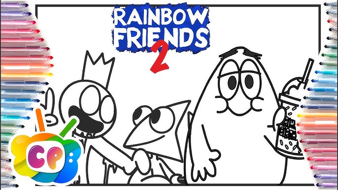 Grimace shake vs blue rainbow friends coloring pages rainbow friends coloring
