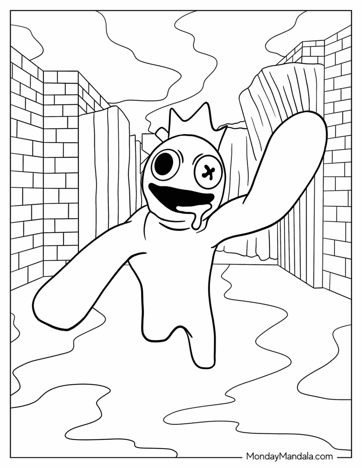 Rainbow friends coloring pages free pdf printables