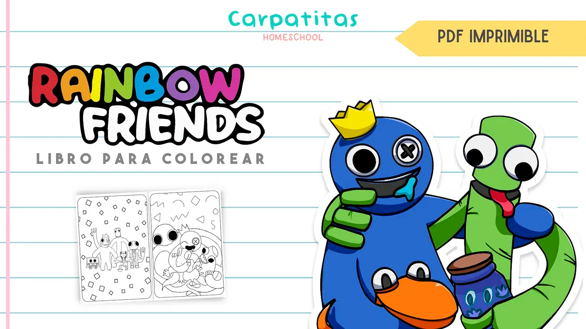 Rainbow friends para colorear pdf para imprimir
