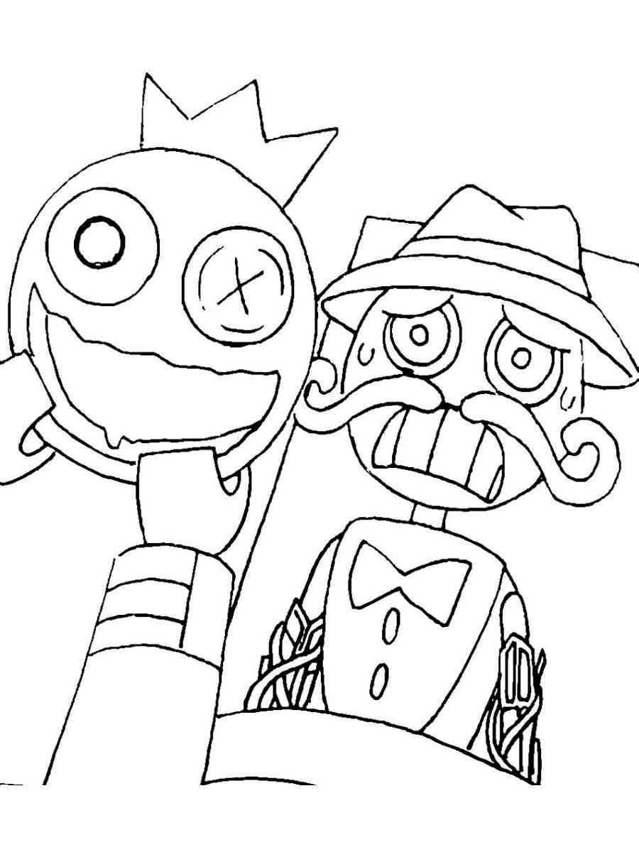 Rainbow friends coloring pages