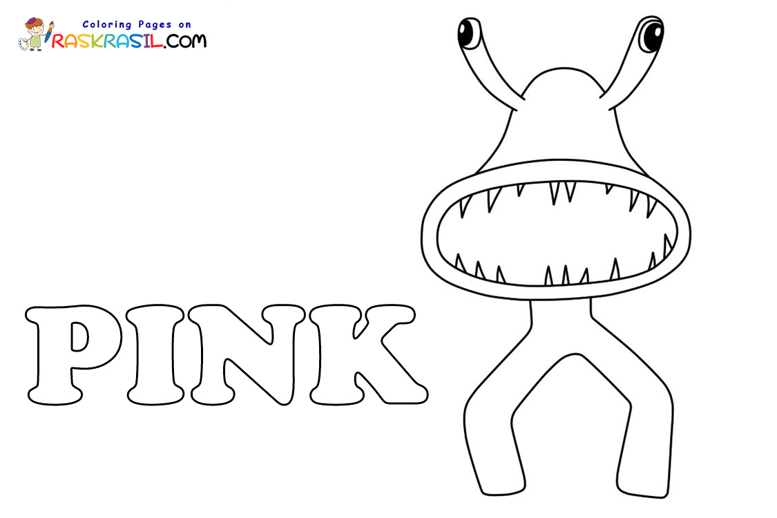 Pink rainbow friends coloring pages