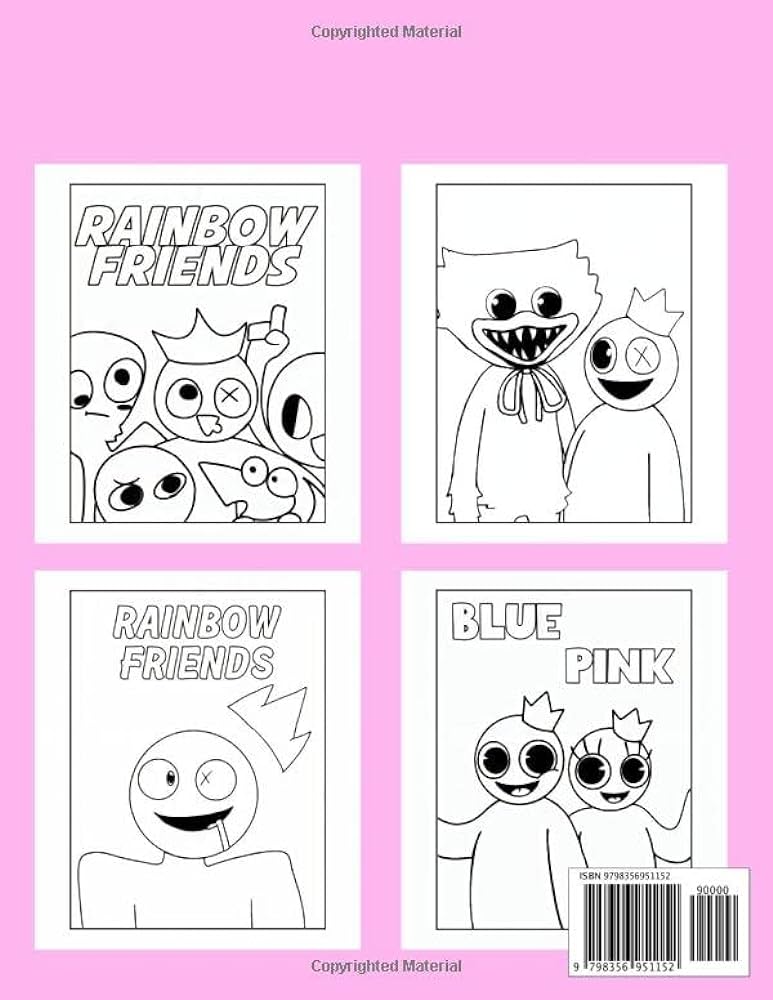 Rainbow friend coloring book amazing rainbow friend coloring pages for kids and adults wonderful drawings