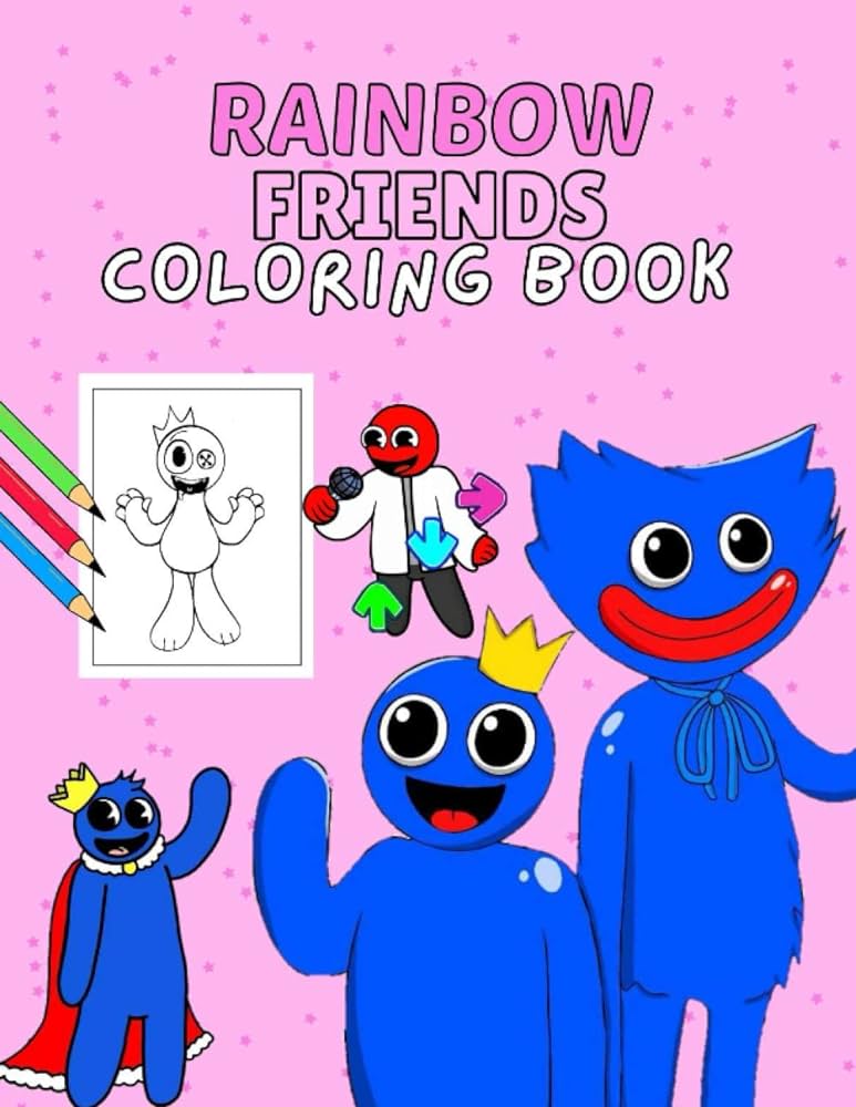 Rainbow friend coloring book amazing rainbow friend coloring pages for kids and adults wonderful drawings