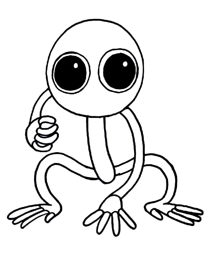 Pink rainbow friends and cake coloring page