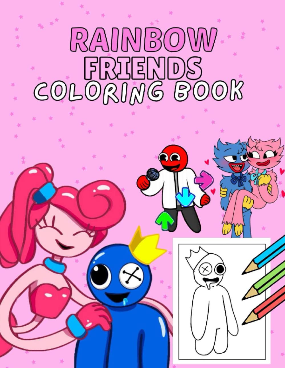 Rainbow friend coloring book amazing fun color book for kids ages